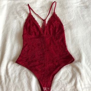 Red lace bodysuit